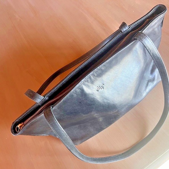 Vintage Original Monsac MW Black Leather Handbag Elegant Timeless Purse Tote - Picture 3 of 16